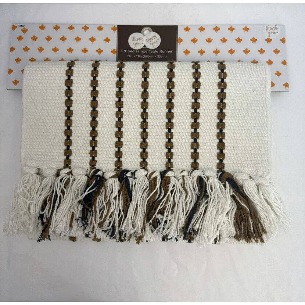 Farmhouse Table Runner Rustic Style Kitchen Deco 71x13 Crochet - Picture 6 of 11